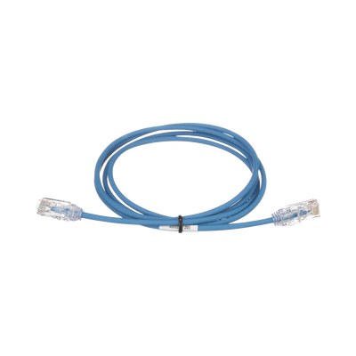 Cable de Parcheo TX6, UTP Cat6, Diámetro Reducido (28AWG), Color Azul, 5 Metros (16.40 Pies)