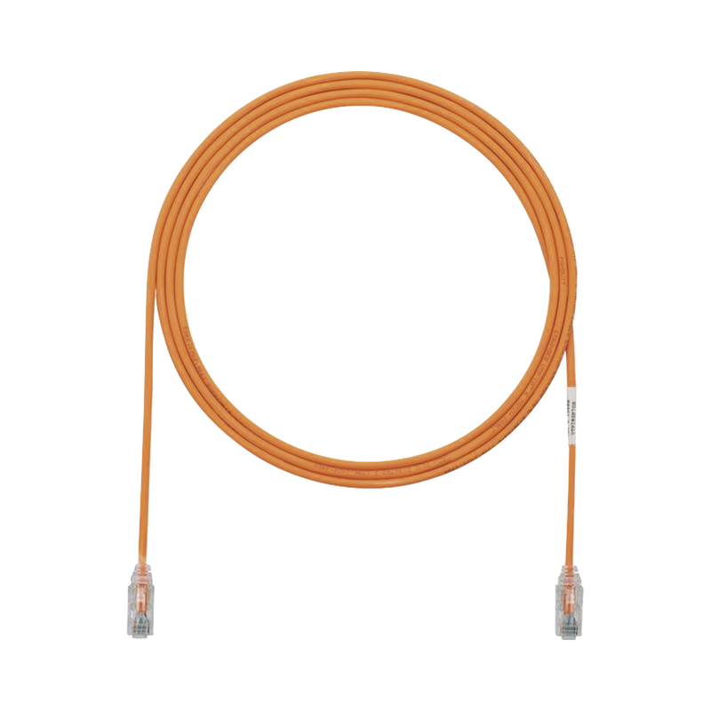 UTP28SP5OR Cable de Parcheo TX6, UTP Cat6, Diámetro Reducido (28AWG), Color Naranja, 5ft