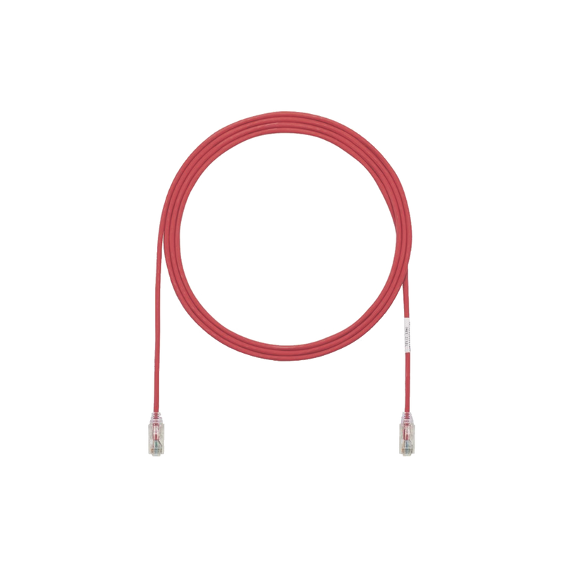 UTP28SP5RD Cable de Parcheo TX6, UTP Cat6, Diámetro Reducido (28AWG), Color Rojo, 5ft