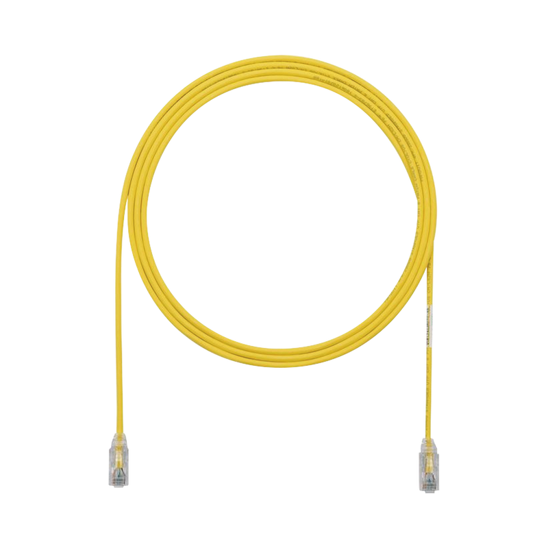 Cable de Parcheo TX6, UTP Cat6, Diámetro Reducido (28AWG), Color Amarillo, 5ft