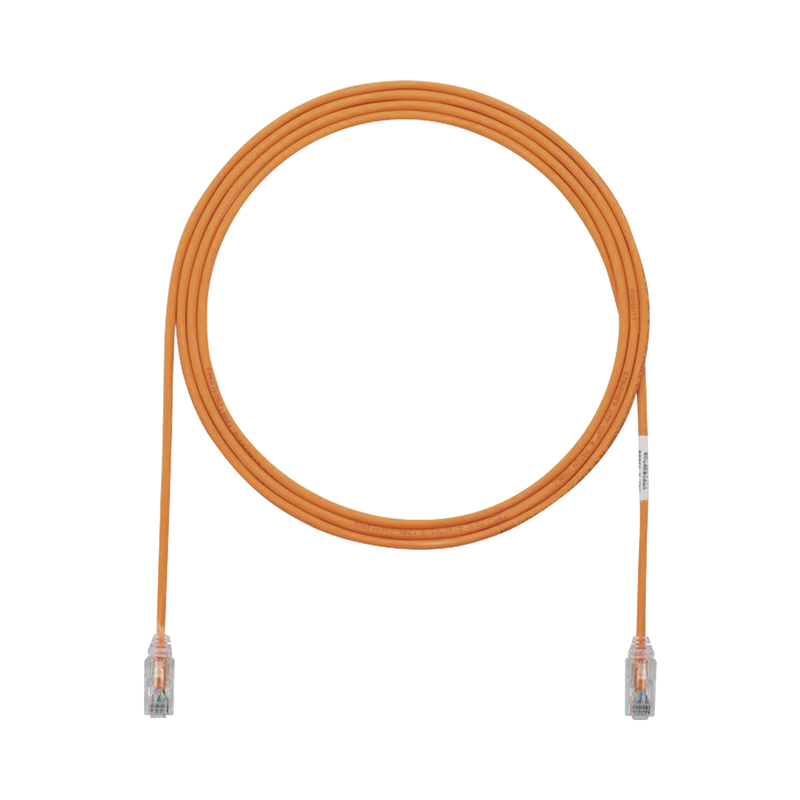 UTP28SP7OR Cable de Parcheo TX6, UTP Cat6, Diámetro Reducido (28AWG), Color Naranja, 7ft