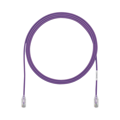 Cable de Parcheo TX6, UTP Cat6, Diámetro Reducido (28AWG), Color Violeta, 2.13 Metros (7 Pies)