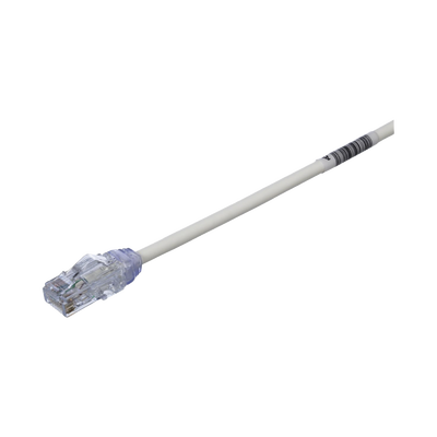 Cable de Parcheo UTP Cat6A, CM/LSZH, Diámetro Reducido (28AWG), Color Blanco Mate, 0.3 Metros (1 Pie)