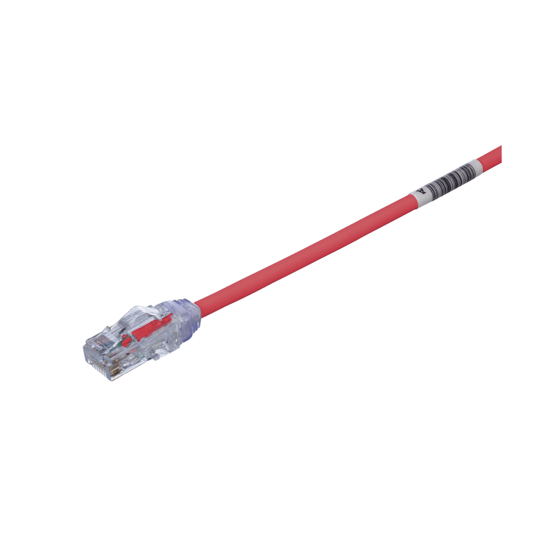 UTP28X10RD Cable de Parcheo UTP Cat6A, CM/LSZH, Diámetro Reducido (28AWG), Color Rojo, 10ft