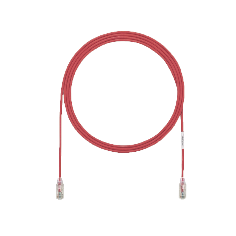 Cable de Parcheo UTP Cat6A, CM/LSZH, Diámetro Reducido (28AWG), Color Rojo, 50ft