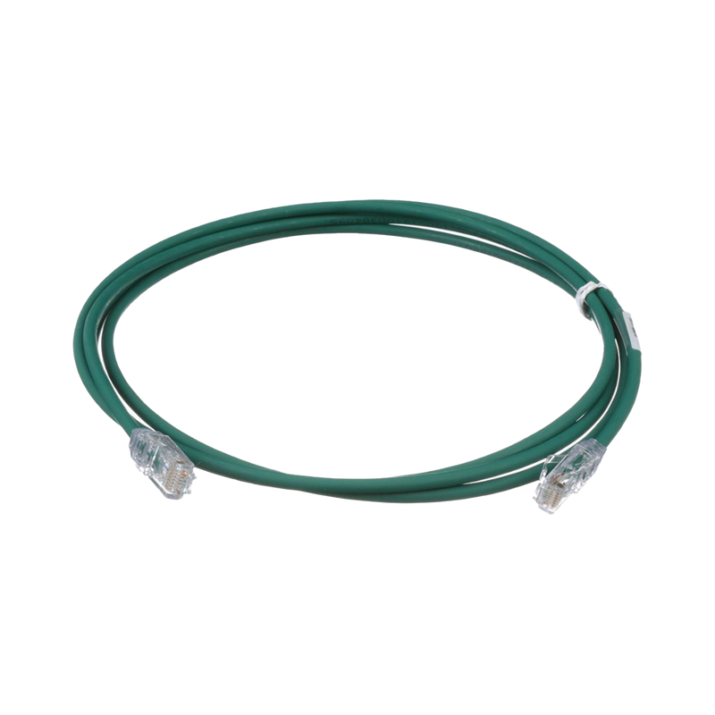 Cable de Parcheo UTP Cat6A, CM/LSZH, Diámetro Reducido (28AWG), Color Verde, 7ft