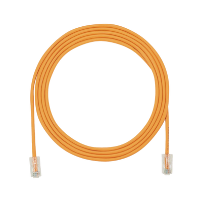 Cable de Parcheo UTP Cat6A, CM/LSZH, Diámetro Reducido (28AWG), Color Naranja, 2.13 Metros (7 Pies)