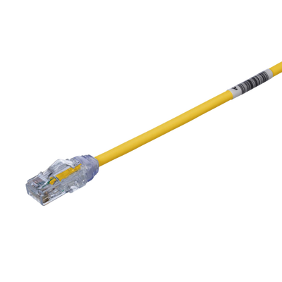 Cable de Parcheo UTP, Cat6A, Diámetro Reducido (28 AWG), CM/LSZH, Color Amarillo, 8in (20.3cm) - Toer