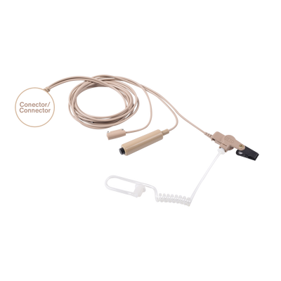 Kit de Micrófono-Audífono  profesional beige de 3 cables para radios Motorola EP350, EP450, EP450S, DEP450, MAG ONE A8, Hytera TC500/600