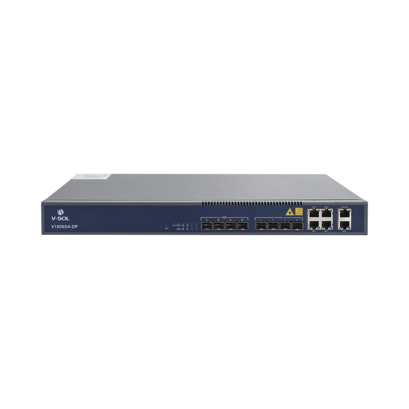 OLT de 4 puertos EPON con 8 puertos Uplink (4 puertos Gigabit Ethernet + 4 puertos Gigabit Ethernet SFP) , hasta 256 ONUS,