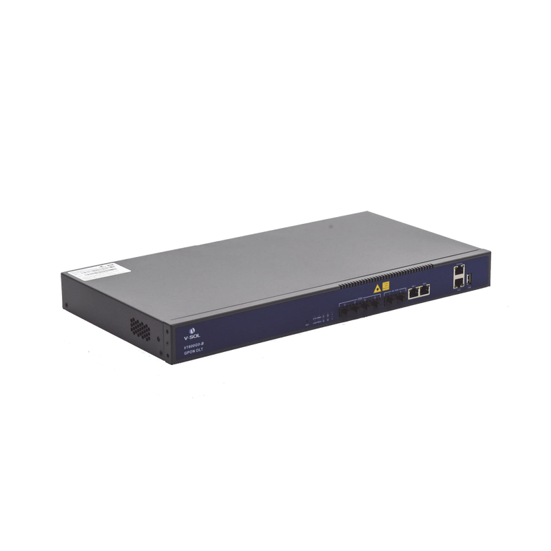 V1600G-0B OLT de 4 puertos GPON con 4 puertos Uplink (2 puertos Gigabit Ethernet + 2 puertos Gigabit Ethernet SFP) , hasta 512 ONUS,