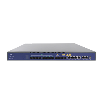 OLT de 8 puertos GPON con 8 puertos Uplink (4 puertos Gigabit Ethernet + 2 puertos SFP + 2 puertos SFP+) hasta 1,024 ONUs - Toer
