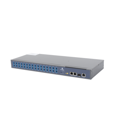 OLT de 1 GPON puerto con Splitter de 1 a 32 SC/UPC Incluido  + 3 puertos Uplink (2 puertos Gigabit Ethernet + 1 puerto SFP/SFP+) , hasta 128 ONUS - Toer