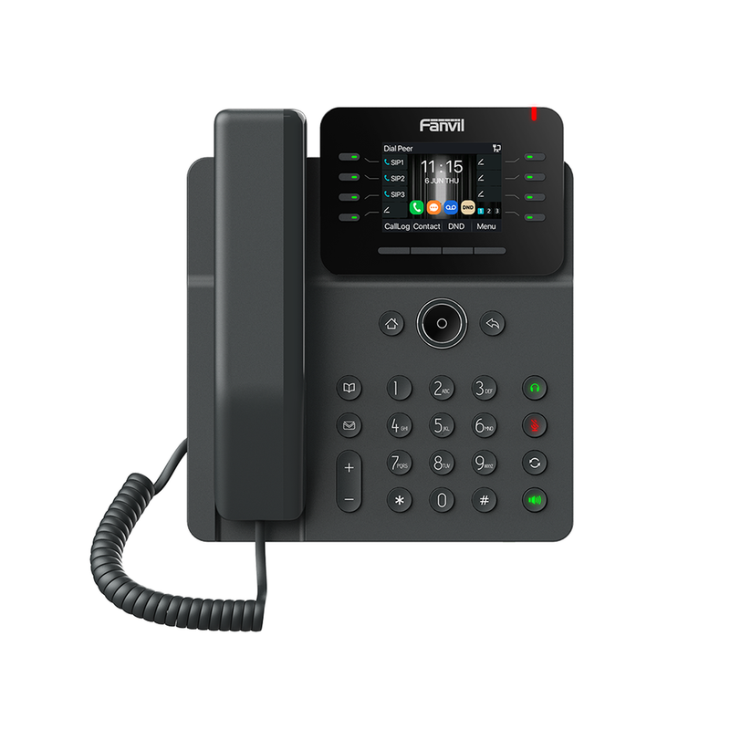 V62G Teléfono IP Empresarial, 12 líneas SIP, pantalla a color 2.8, PoE, puertos Gigabit, conferencia local de 6 vías.