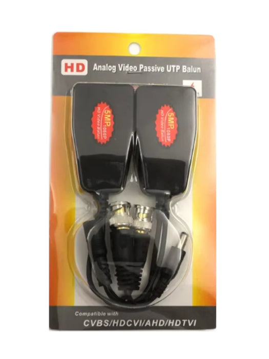 SAXXON VB-04 - Par de transceptores 4K para video y energía, con entradas RJ45, 4K hasta 150m con CVI, 4MP y 2MP hasta 250m