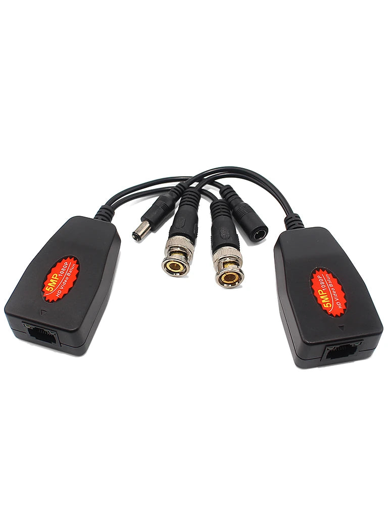 SAXXON VB-04 - Par de transceptores 4K para video y energía, con entradas RJ45, 4K hasta 150m con CVI, 4MP y 2MP hasta 250m