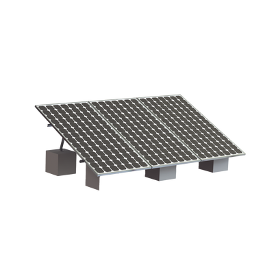 Montaje para 3 Panel Solar, Riel "8" de 4050mm para Módulos con Espesor de 35mm, Velocidad de Viento Máx. 136km/h (20° a 45°) - Toer