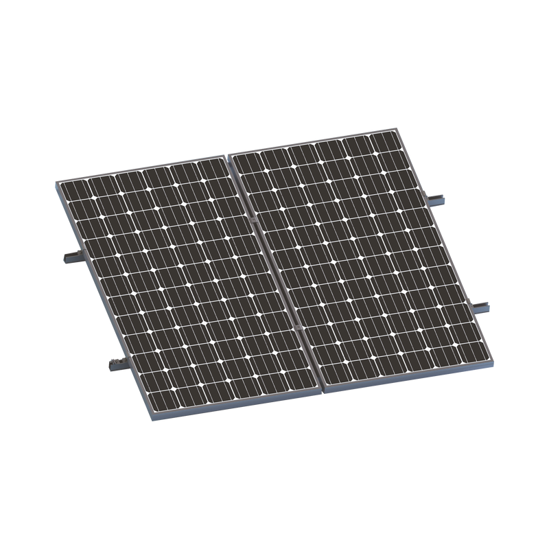 VEKTORMINIKIT1X2 Kit De Minirieles Para Panel Solar Arreglo 1X2 Para Instalación Plano En Lámina