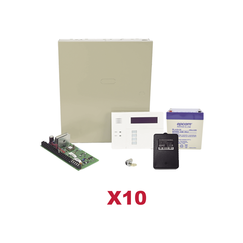Kit de 10 Paneles de Alarma VISTA48 con Batería y Transformador