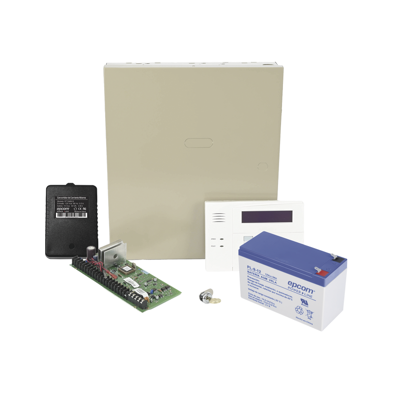 Kit de Panel de Alarma VISTA48LA con  Batería de 9Ah, Transformador y Gabinete