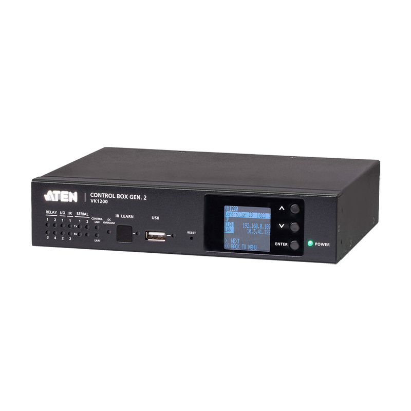 VK1200 Sistema de control ATEN| Caja de control compacta Gen. 2 | CPU de cuatro núcleos | 2/1 GB de memoria | Monitor LCD | LAN doble y aislada
