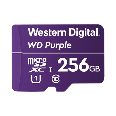 Memoria microSD de 256 GB PURPLE, Especializada Para Videovigilancia, 10 VECES MAYOR DURACIÓN, 3 AÑOS DE GARANTIA - Toer