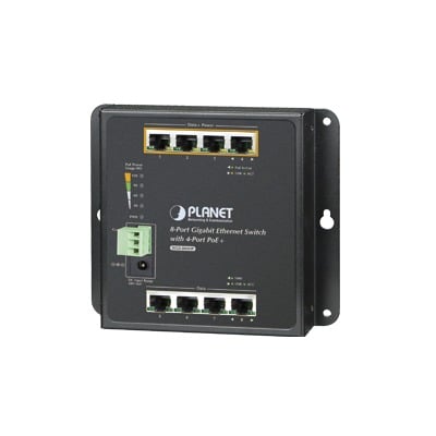 WGS-804HP Switch Industrial No Administrable, Múltiple Montaje (Pared, Riel DIN y Magnético), 8 Puertos Gigabit con 4 puertos PoE 802.3at, Hasta 120 W.