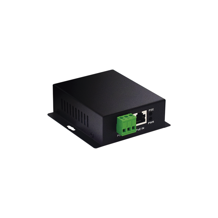 Convertidor PoE Industrial / Entrada PoE 802.3 af/at / Salida PoE pasivo 24V / Conexión plug and play / Alcance de hasta 100 metros / Ideales para Enlaces Inalámbricos