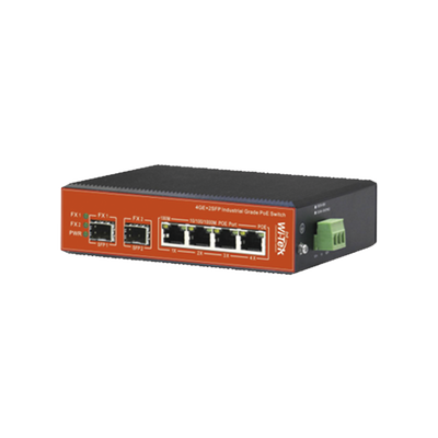 Switch Industrial PoE++ y pasivo de 24V, no administrable con 6 puertos Gigabit + 2 SFP combo