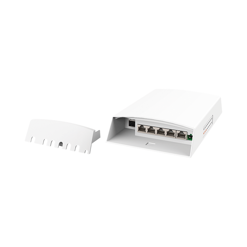 WI-PS306GF-O-DC Switch CCTV PoE para Exterior / No administrable / PoE Entrada 802.3 bt Hasta 60W / 1 Puerto PoE salida 24V pasivo Hasta 12W /  3 puertos PoE 802.3 at Hasta 30W /  Ideal para Aplicaciones CCTV con Enlaces Inalámbricos