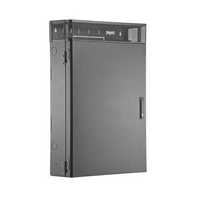 Gabinete de Montaje en Pared TrueEdge™, Con 3 UR para Equipo Activo y 3 UR para Paneles de Parcheo, Fabricado en Acero, Color Negro - Toer