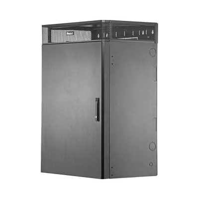 Gabinete de Montaje en Pared TrueEdge™, Con 9 UR para Equipo Activo y 9 UR para Paneles de Parcheo, Fabricado en Acero, Color Negro - Toer