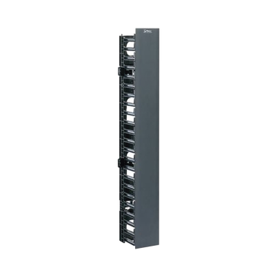 Organizador Vertical NetRunner, Sencillo (Solo Frontal), Para Rack Abierto de 45 Unidades, 4.9in de Ancho, Color Negro - Toer