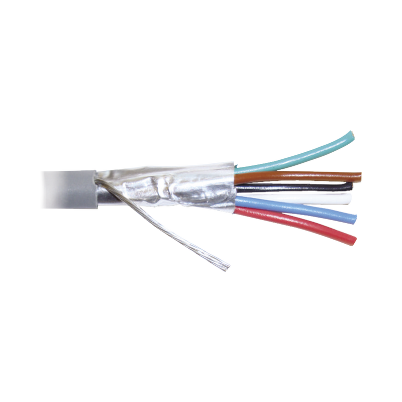 WZ12 Bobina de 305 metros de cable 8 conductores, 22 AWG, tipo CMR, de color gris para aplicaciones en Alarmas de intrusión /Control de acceso/Interfonos y TV porteros/Automatización/Audio y Voceo.