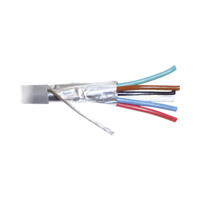 Bobina de 305 metros de cable 8 conductores, 22 AWG, tipo CMR, de color gris para aplicaciones en Alarmas de intrusión /Control de acceso/Interfonos y TV porteros/Automatización/Audio y Voceo. - Toer