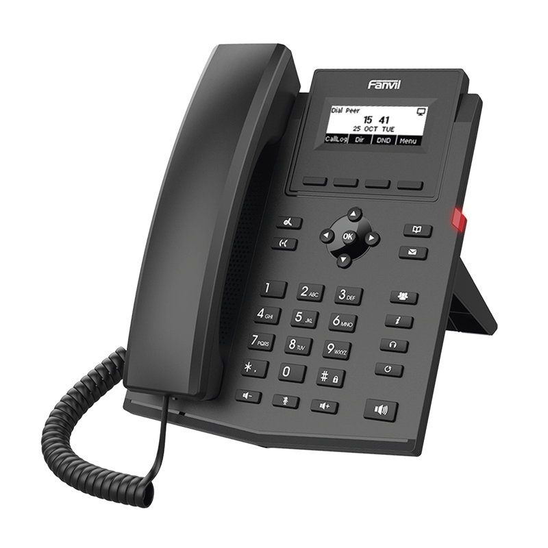 X301W Teléfono IP WiFi empresarial para 2 líneas SIP con pantalla LCD, Códec Opus, conferencia de 6 vías.
