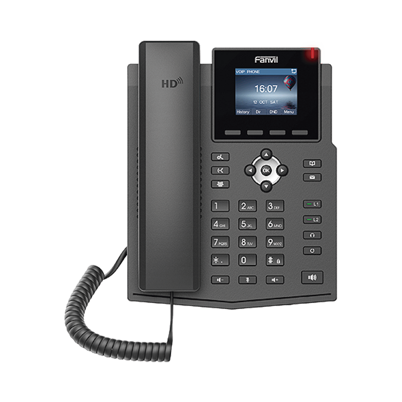 X3SP-V2 Teléfono IP empresarial para 4 líneas SIP con pantalla LCD de 2.4 pulgadas a color, Opus y conferencia de 3 vías, PoE.