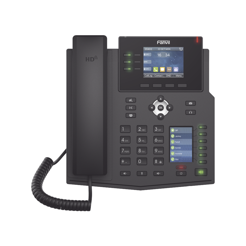 X4U Teléfono IP Empresarial con Estándares Europeos, 12 lineas SIP con pantalla a color, 30 teclas DSS/BLF, puertos Gigabit, IPv6, Opus , PoE/DC