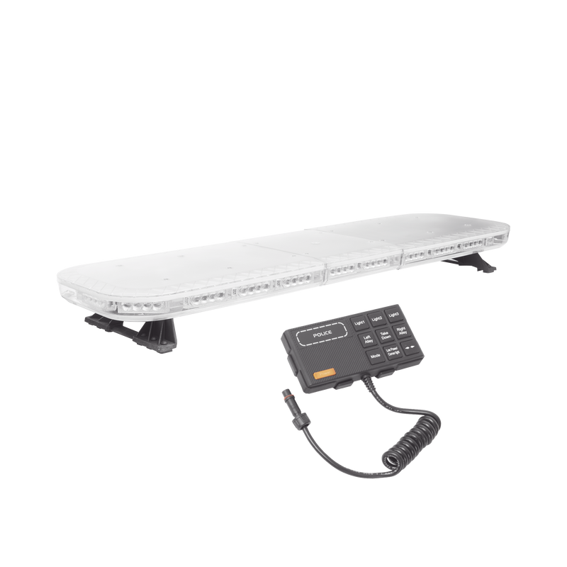 X67-RBA Barra de luces de 47 rojo/azul, 88 LED, con control de tráfico en color ámbar, ideal para equipar unidades de seguridad publica