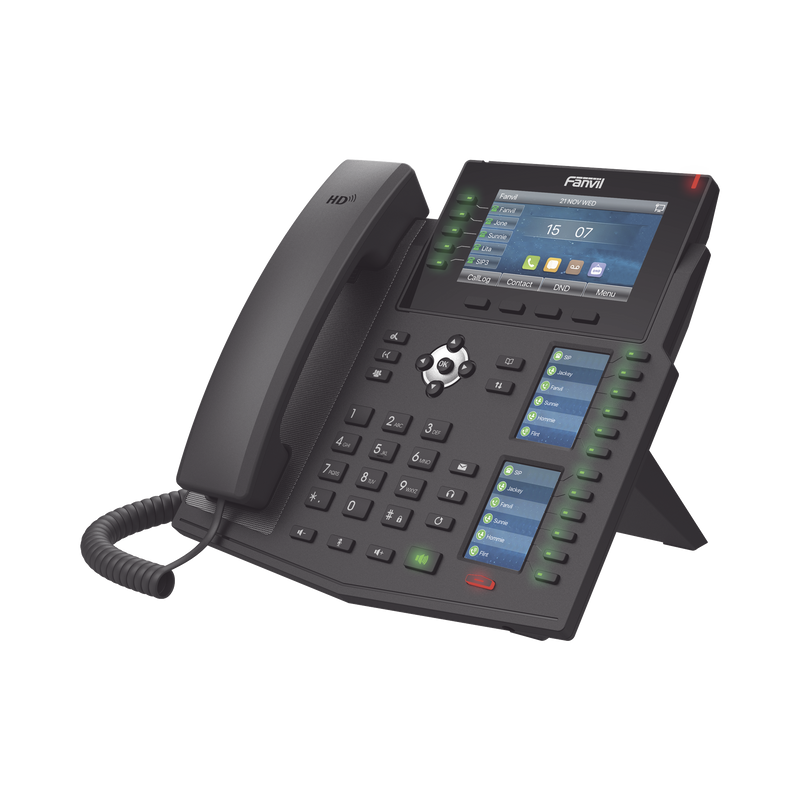 X6U Teléfono IP Empresarial con Estándares Europeos, 20 lineas SIP con pantalla LCD a color, 60 teclas DSS/BLF, puertos Gigabit, IPv6, Opus , PoE/DC