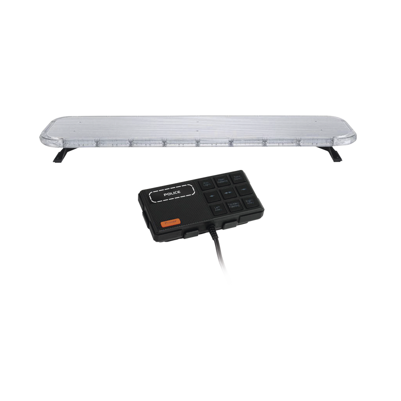 X75RBAS Barra de luces LED de 46 Rojo/Azul/Ambar , De 132 LEDs, Controlador Incluido, Ideal para Equipar Unidades de Seguridad Publica
