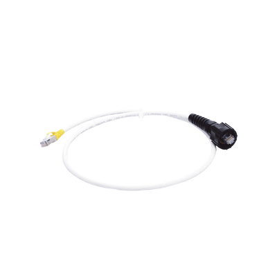 Patch Cord Reforzado Industrial (Ruggedized), Cat6A Blindado S/FTP, CM/LS0H, 0.91 Metros (3 Pies)