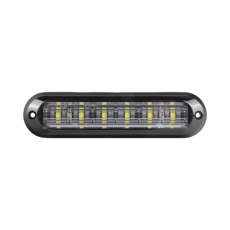XLT1835RW Luz Auxiliar Ultra Brillante  IP67 de 6 LEDs, Color Rojo/Claro, con mica transparente y bisel negro
