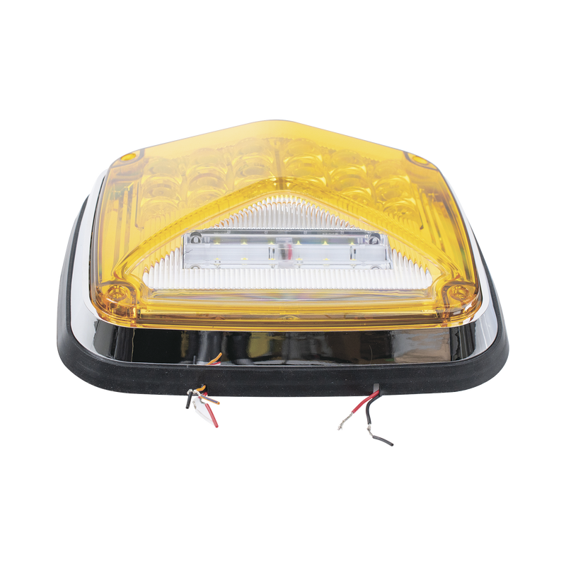 XLTE1755A Luz de Advertencia de 8 X 6, Color Ámbar, Con Luz de Trabajo clara, Ideal para Ambulancias