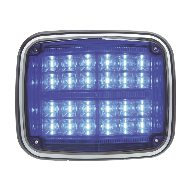 XT1895B Luz de advertencia de 8 X 6, Color Azul, SAE,  IP67, Ideal para Ambulancias