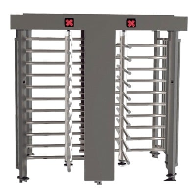 XT-200-CS Torniquete Doble / Cuerpo Completo / Interior/Exterior / 100% Acero con Pintura Gris / EJE CENTRAL de Acero Inoxidable / Acabado de Lujo / Alto Tráfico