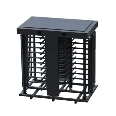 XT-200-C Torniquete Doble / Cuerpo Completo / Interior/Exterior / 100% Acero con Pintura Gris / EJE CENTRAL con Pintura Gris / Acabado de Lujo / Alto Tráfico