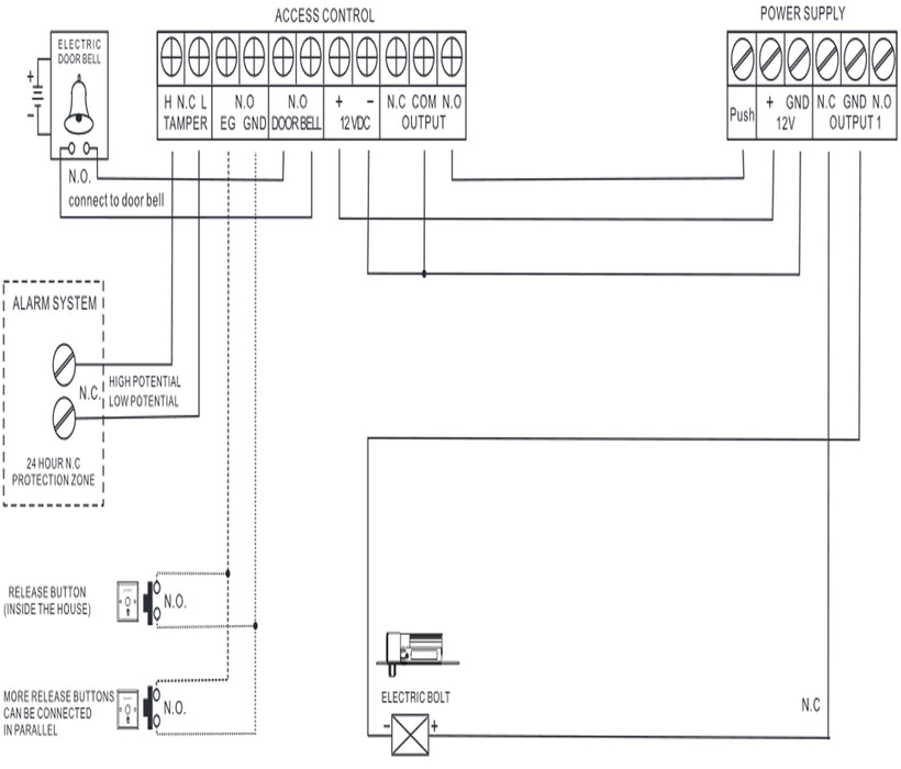 YLI YB300PACK - Paquete de cerradura de perno para control de acceso de puertas con retardo configurable de 3, 6 y 9 segundos incluye soporte de instalacion modelo YM600/ Voltaje dual 12 o 24 VDC