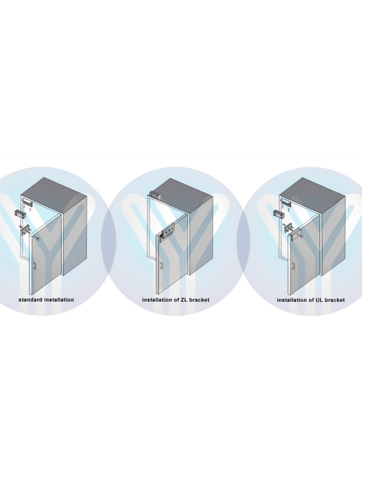 YLI YM60ZPACK Paquete de Cerradura Magnética YM60 60Kg (120LB) incluye Soporte de Fijación tipo Z