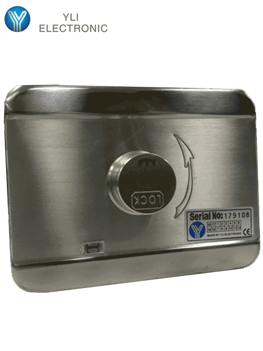 YLI ABK703BS - Cerradura inteligente con cierre automático cuenta con juego de 3 llaves, sensor con luz LED de status o correcto cerrado, apertura con pulso voltaje de 12VDC